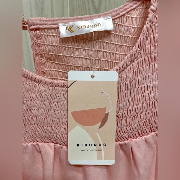 IRUNDO 2023 Summer Casual Dress Ruffle Sleeve Crew Neck Short Mini Dress Size L - Picture 6 of 9